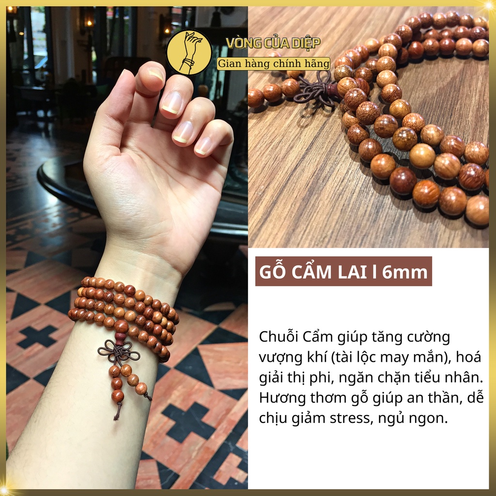 Chuỗi hạt gỗ Cẩm Lai thơm nhẹ tự nhiên - vòng tay 108 hạt 6li và 8li, đeo dễ chịu thư giãn, đoạn trừ 108 phiền não