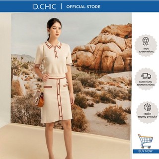 Chân váy ngắn chữ a phối 2 viền khác màu d.chic ms: 388008