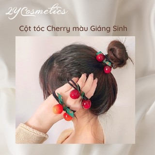Cột tóc Cherry Giáng Sinh 2 màu đậm nhạt