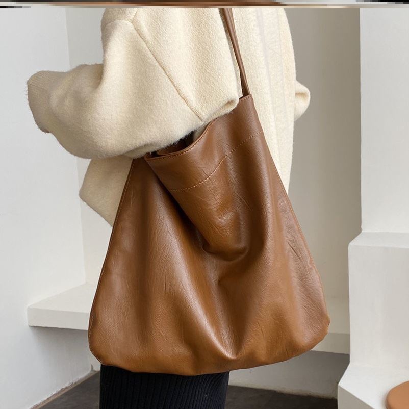 Túi Xách Da Mềm Cỡ Lớn Thiết Kế Đơn Giản Thời Trang Vintage