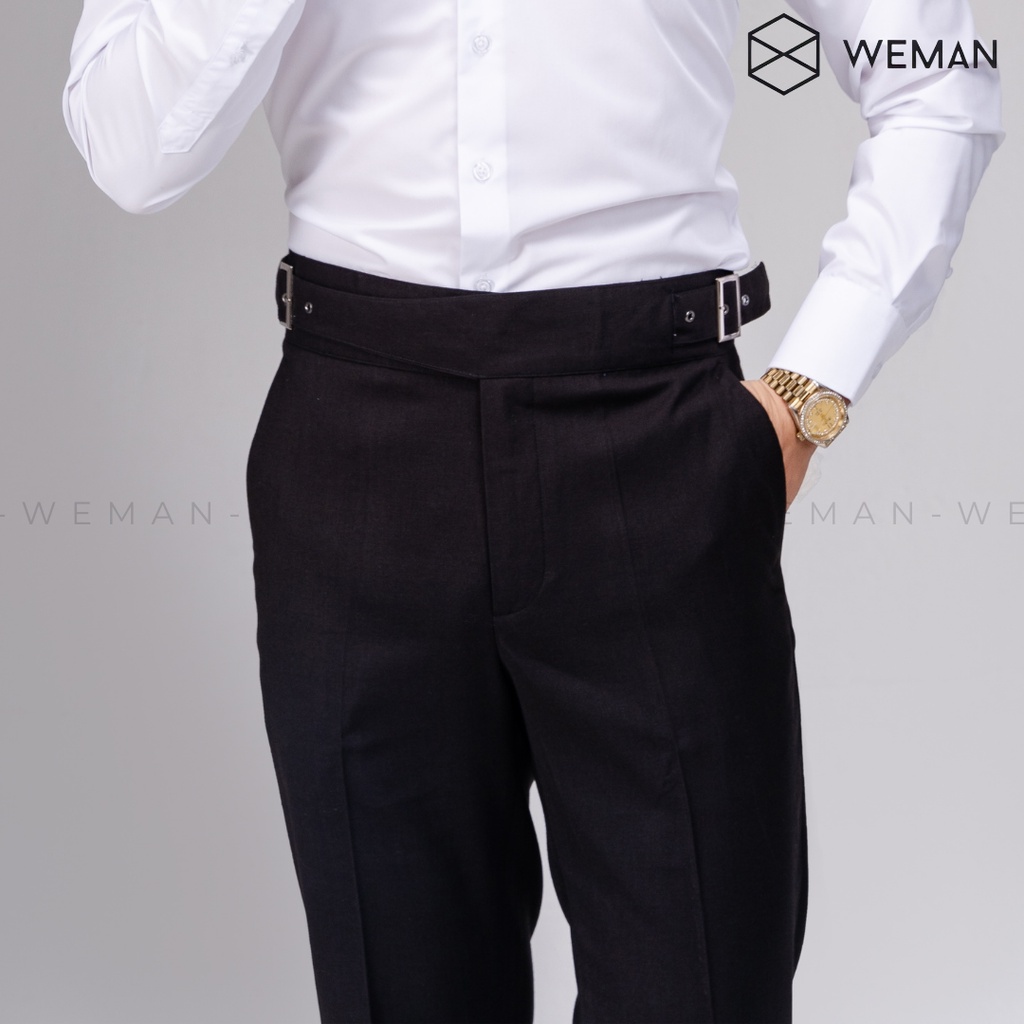 Quần Âu Nam Thiết Kế WEMAN Cạp Cao, Chất Liệu Wool Cao Cấp Chống Nhăn Xù Dáng Slim Fit Trẻ Trung WMQ2206