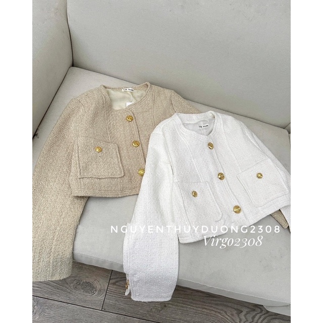 ÁO KHOÁC DẠ DÁNG CROPTOP CÚC ĐỒNG TÚI TRƯỚC”MIAMI”TIỂU THƯ