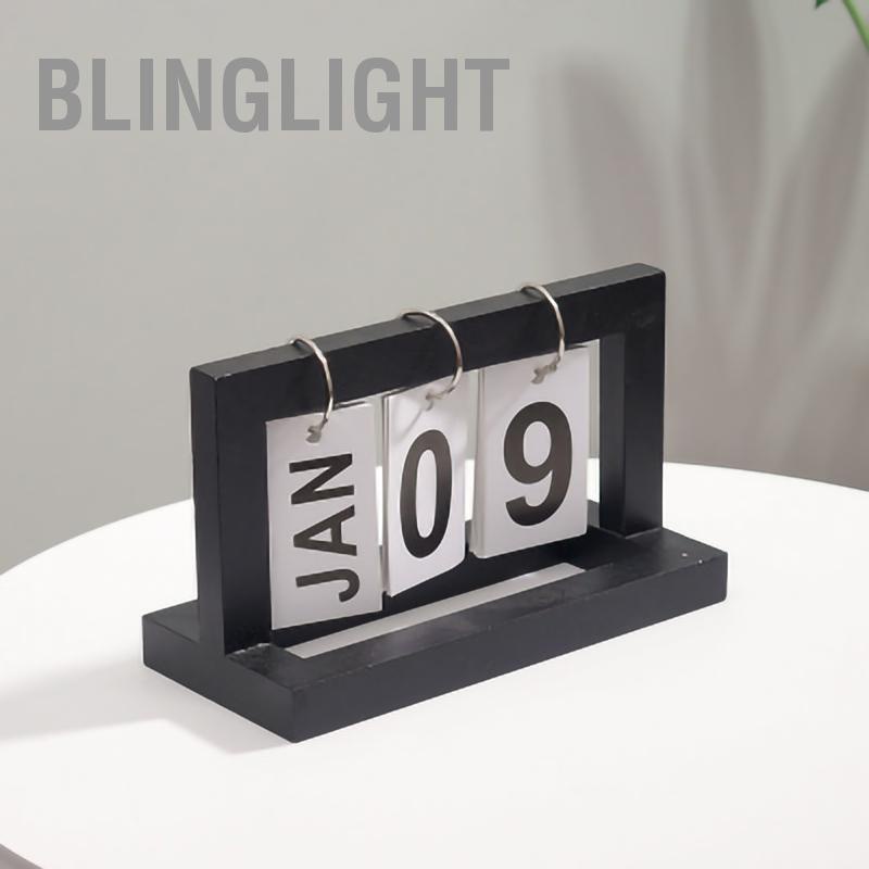 Blinglight Lịch để bàn bằng gỗ Lật biểu đồ Trang lật lịch sử dụng lại trí