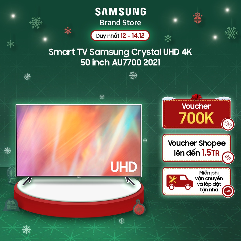 Smart TV Samsung UHD 4K 50 inch AU7700 (2021) | Miễn phí giao lắp - BH 12 tháng