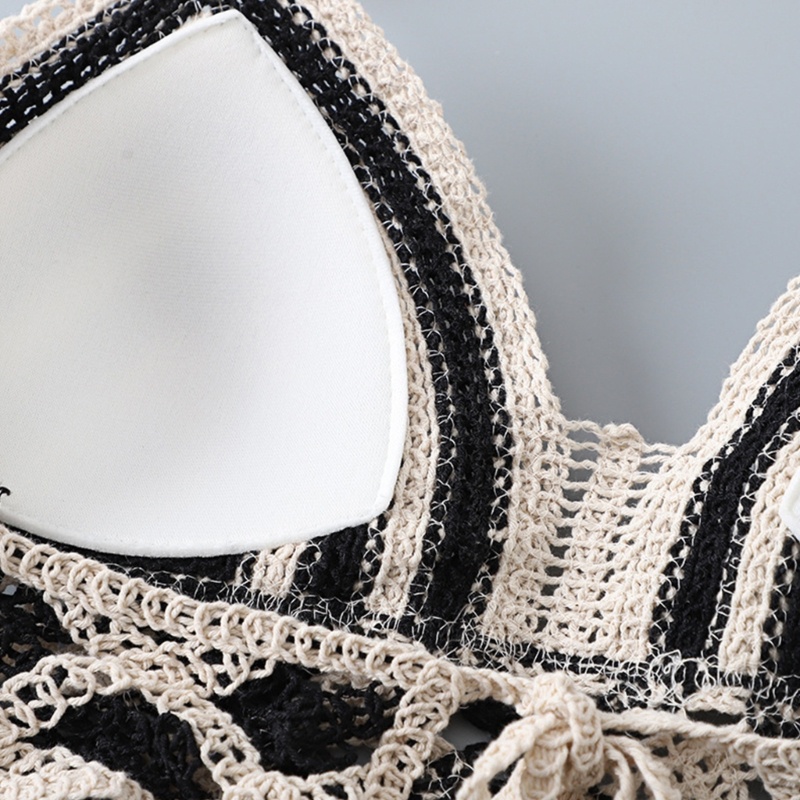 Oneri Áo Lót Dệt Kim Họa Tiết Kẻ Sọc Phối Màu Nổi Bật Thời Trang Mùa Hè Cho Nữ