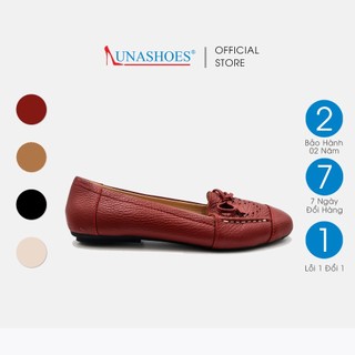 Giày bệt nữ mũi tròn da bò Lunashoes BX07 bảo hành 2 năm bong nổ đổi mới trên toàn quốc giầy trung niên cho mẹ