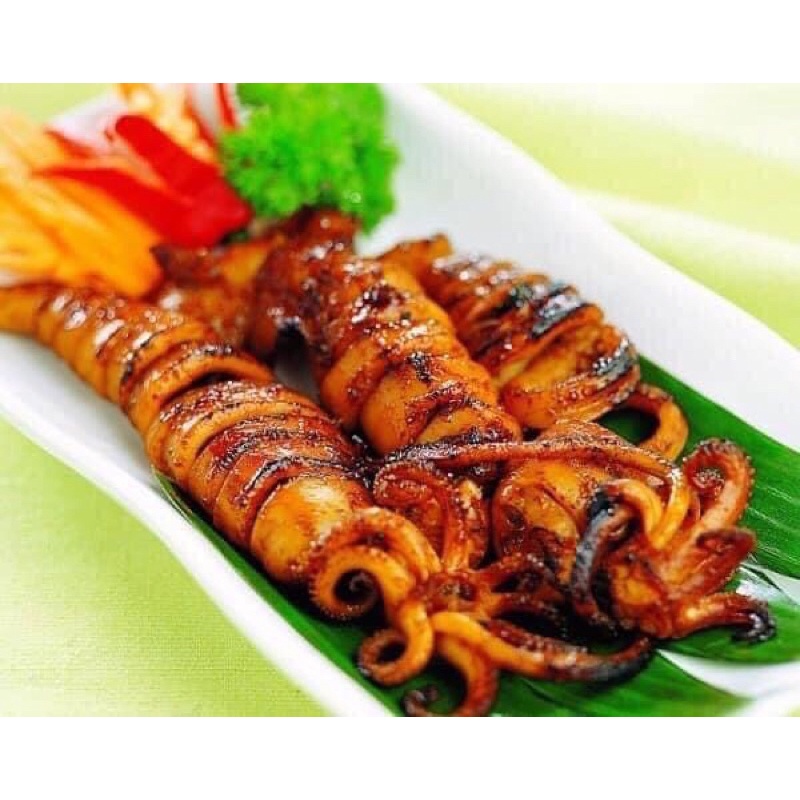 Mực Ghim sạch tươi 1kg 2 khay chuẩn không mạ đá