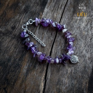 Vòng tay Amethyst thô