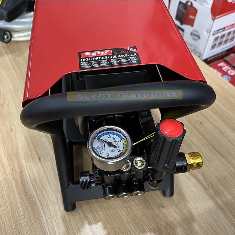Máy Rửa Xe Gia Đình 3500W, Rửa xe cao áp, BTEC BT3500T