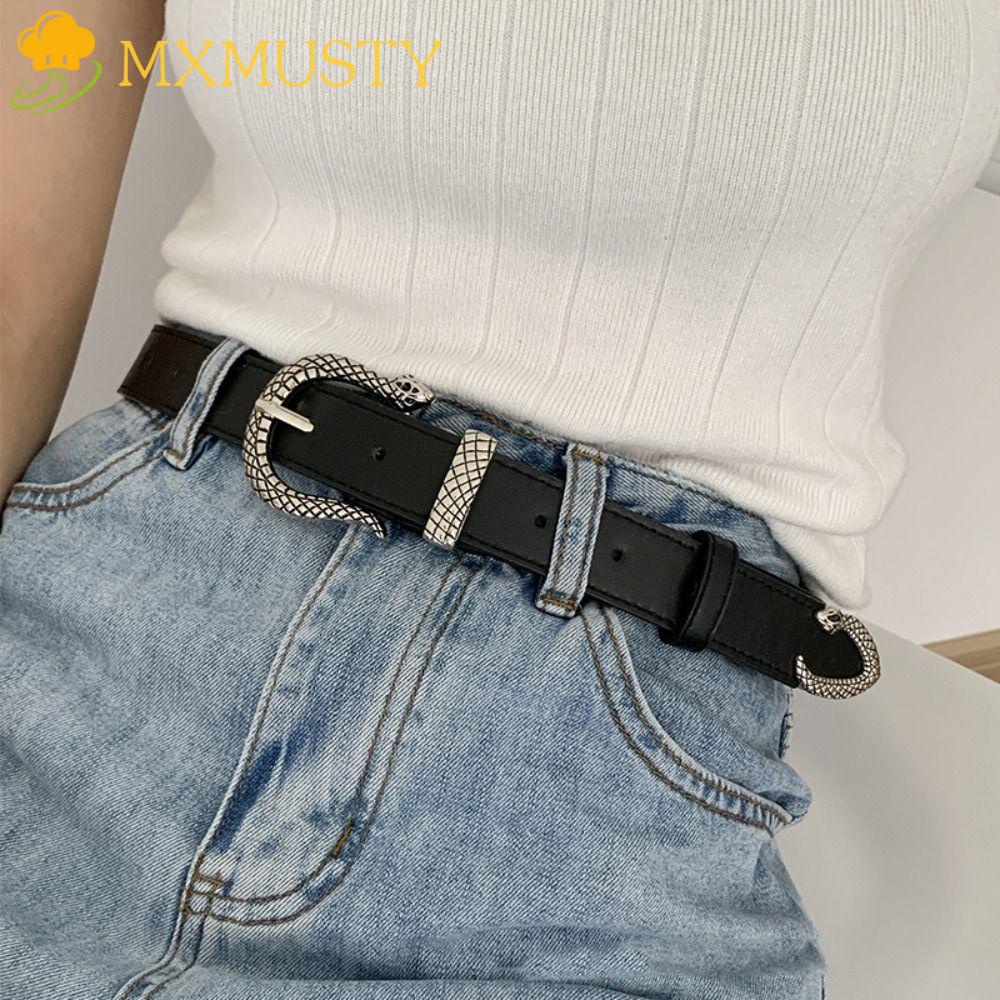 Thắt Lưng Khóa Kim Loại Mỏng Điều Chỉnh Được Phong Cách Punk Cá Tính Cho Nữ