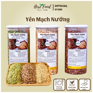 Yến mạch cán dẹp nướng 3 vị ăn liền giảm cân,ăn kiêng - Ngũ cốc ăn kiêng nướng 3 vị mật ong, chocolate, matcha hũ 500gr