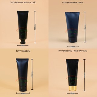  Tuýp Nhựa Chiết Mỹ Phẩm Đen 