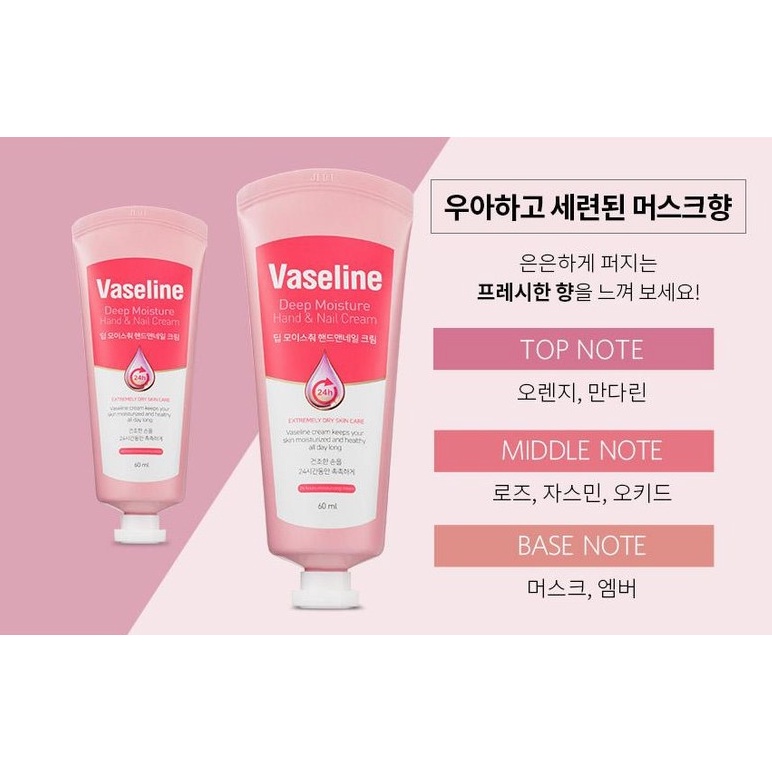 Kem dưỡng da tay Vaseline deep moisture Hand&Nail cream 60ml