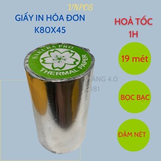 Giấy In Hoá Đơn K80x45, Giấy In Nhiệt, Giấy In Bill bọc bạc chống ẩm mốc, chất lượng cao, in rõ nét