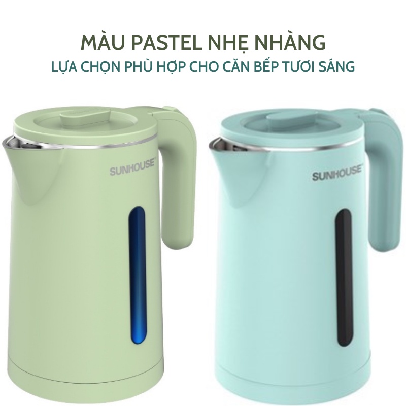 Ấm Siêu Tốc Sunhouse SHD1353 - 1351 - SHD1355 - Ấm Đun Siêu Tốc Sunhouse - Inox Cao Cấp - Dung Tích 1,8 Lít - Chính Hãng