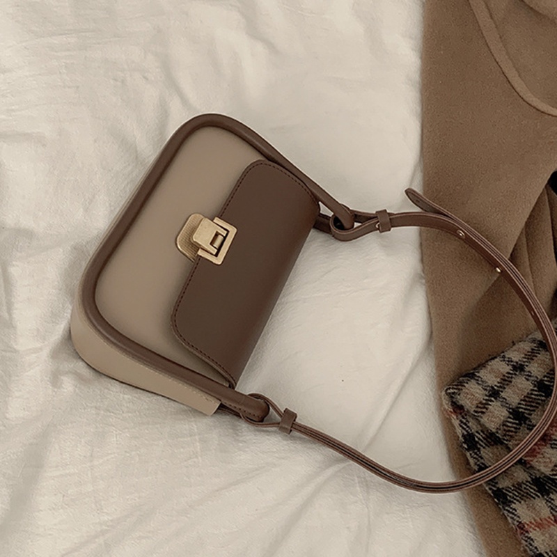 Túi Đeo Chéo Hình Vuông Nhỏ Màu Tương Phản Thời Trang Cho Nữ