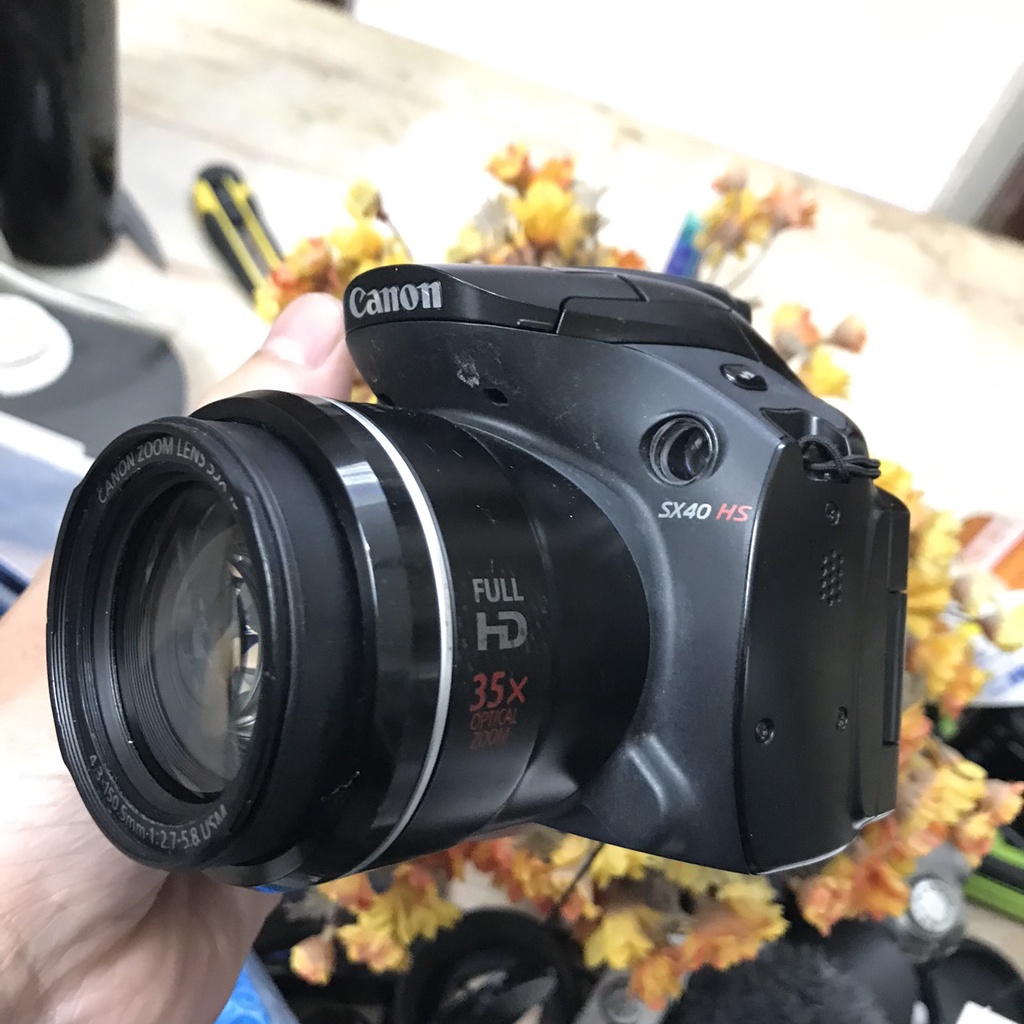 Máy ảnh Canon SX40HS màn hình lật quay full HD - Barley Star Coffee