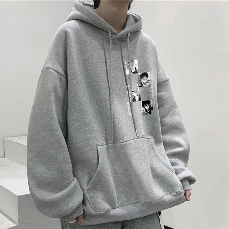 Áo Hoodie Tay Dài Dáng Rộng In Hình Truyện Tranh Thời Trang Mùa Thu Cho Nam Và Nữ
