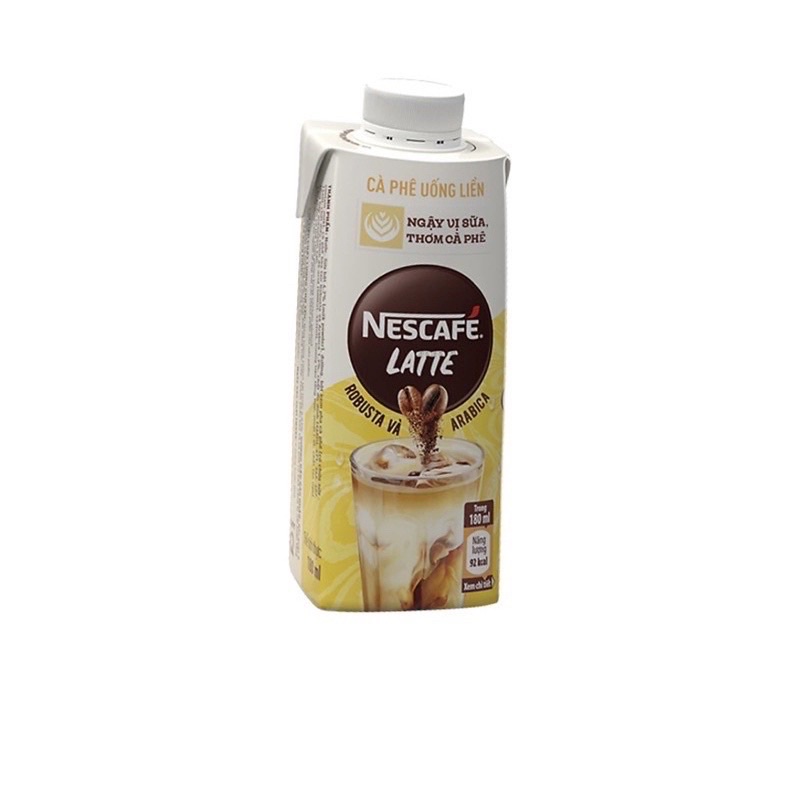 cafe uống liền nestle Nestcafe latte (1 thùng 30 lon*180ml -date mới nhất 2024)