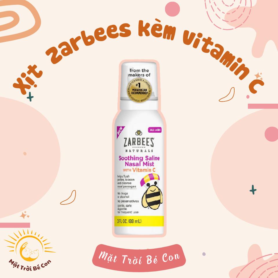 Xịt mũi lô hội - Vitamin C Zarbee's Naturals cho bé lọ 88m