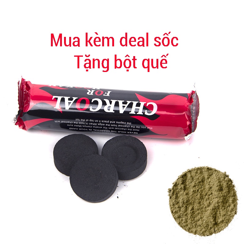 Than hoạt tính xông đốt trầm⚡️ÍT KHÓI⚡️ Than xông trầm-nhựa cây- thảo mộc sage sạch, không mùi, mồi nhanh