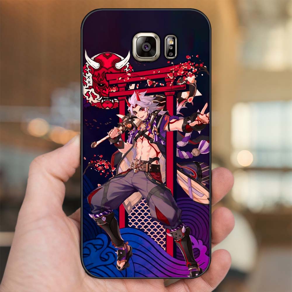 Ốp lưng Samsung Note 5 viền đen in hình Arataki Itto Genshin Impact