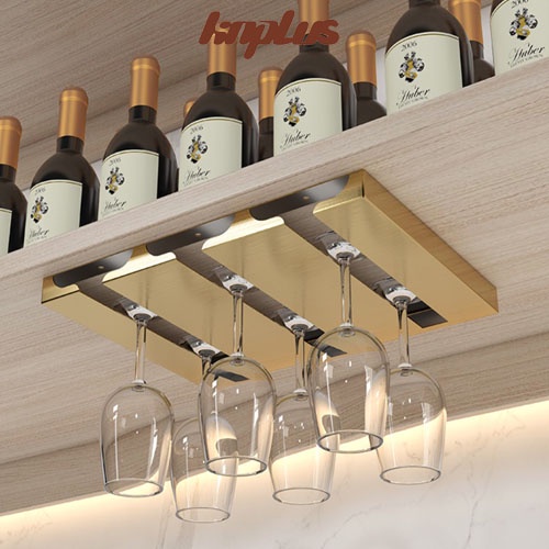 Giá treo ly rượu vang quầy bar, kệ treo ly bằng thép inox 304 cao cấp, sang trọng