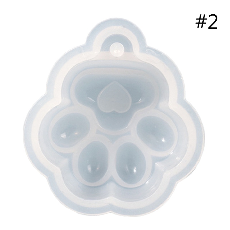 Khuôn Silicone Làm Móc Khóa Hình Dấu Chân Mèo DIY