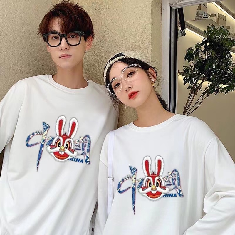 NRVP Áo Khoác Thể Thao Tay Dài Dáng Rộng In Hình Thỏ Năm Mới 2023 Phong Cách Trung Hoa Hàn Quốc Cho Nữ
