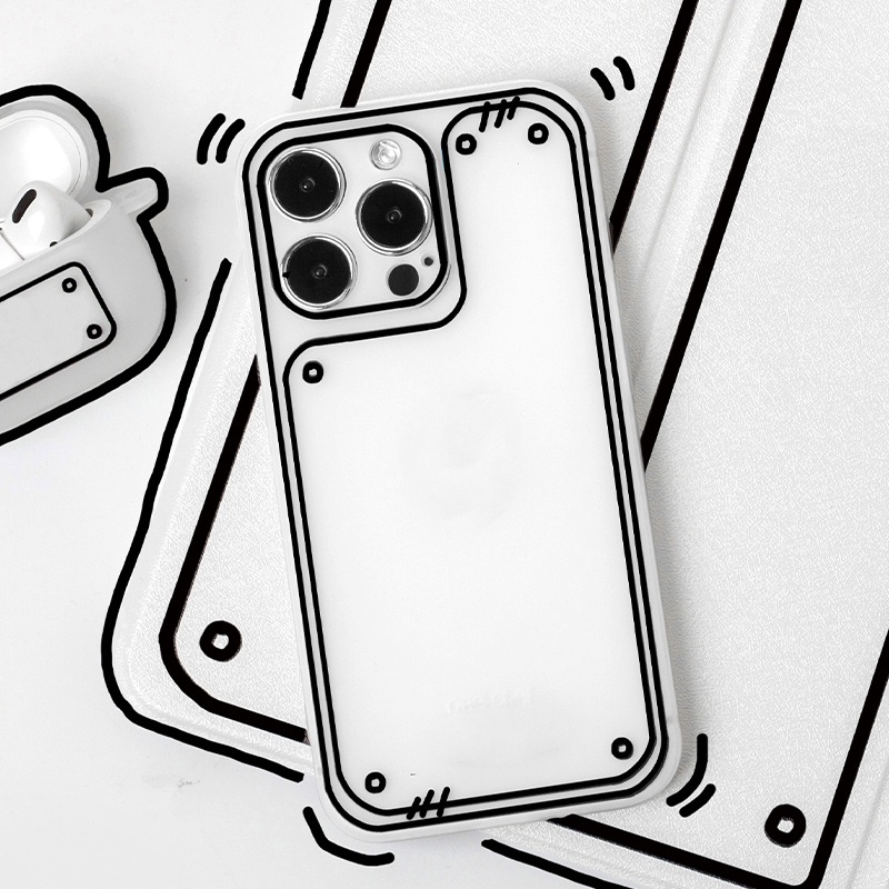 Ốp Điện Thoại TPU Mềm Họa Tiết Nhãn Hiệu Phác Thảo Cho iPhone 14 13 12 11 Pro Max XS XR X 8 7 Plus