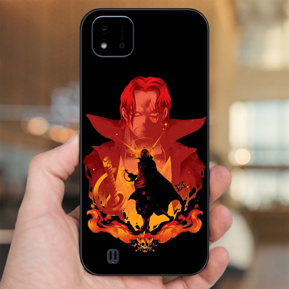Ốp lưng Realme C11 2021, C20 viền đen in hình Shanks One Piece Đảo Hải Tặc