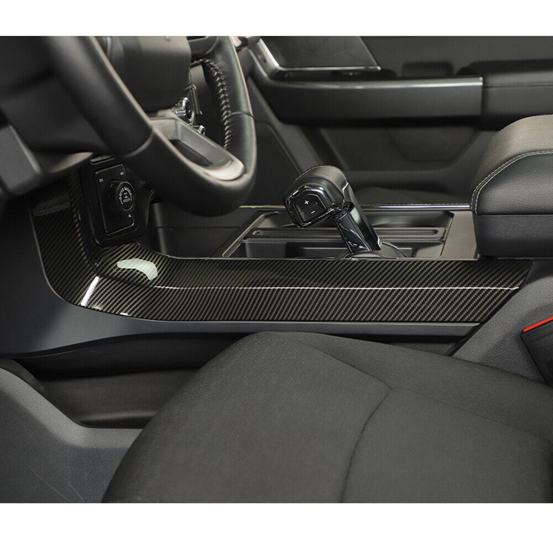 Set 2 Viền Dán Bảng Điều Khiển Xe Hơi Ford F150 2021 2022 ABS Bằng Sợi Carbon