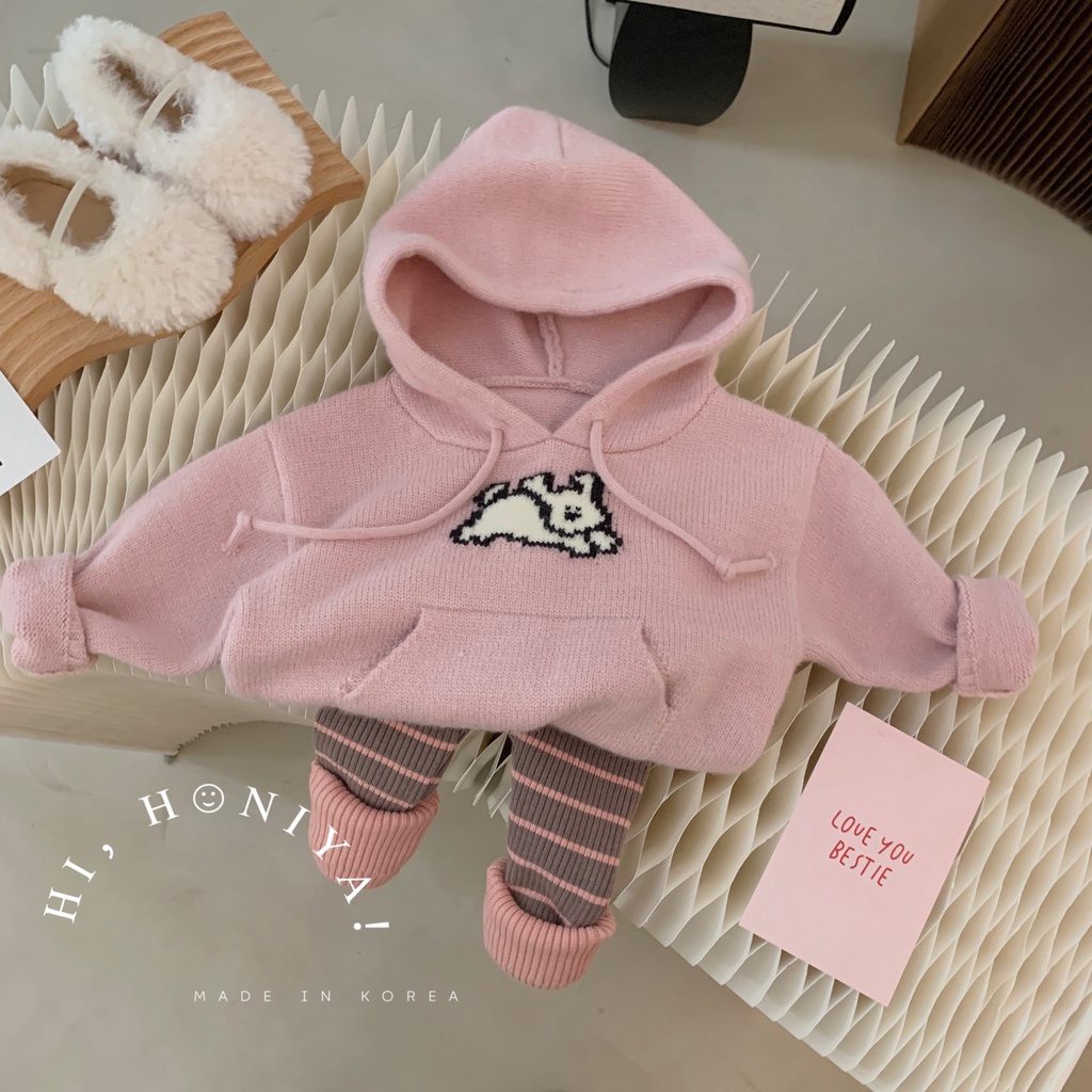 Áo Sweater Dệt Kim Mềm Có Mũ Trùm Thời Trang Thu Đông 2022 Cho Bé Gái