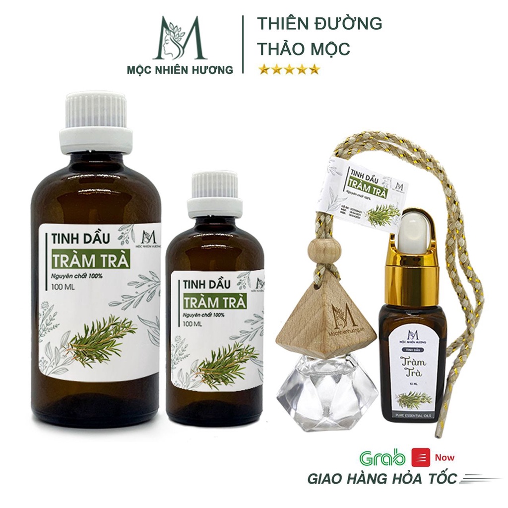 Tinh dầu Tràm Trà nguyên chất Mộc Nhiên Hương có kiểm định,xông phòng,treo xe...giúp thơm phòng,khử mùi, đuổi muỗi