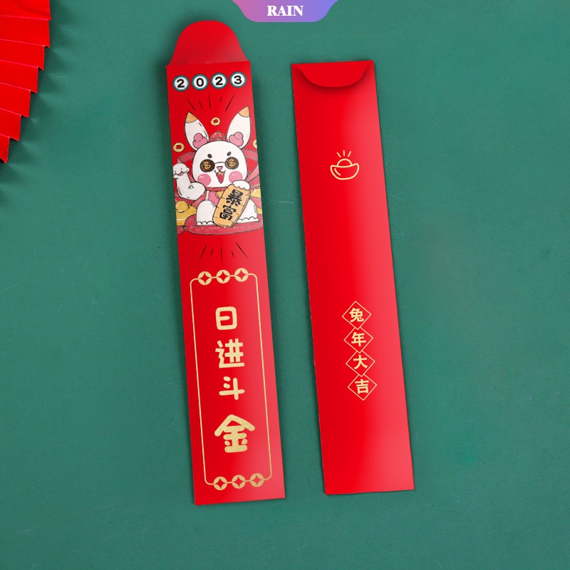 [Hộp 12 Cái] Bao Lì Xì Gài Đỏ May Mắn Hình Thỏ Năm Mới 2023 CNY
