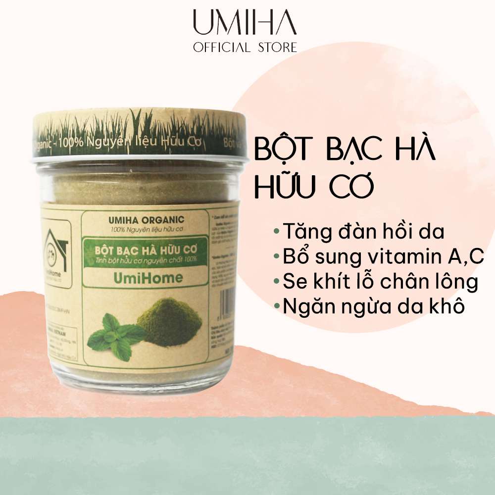 Bột Bạc Hà Đắp Mặt Nạ Hữu Cơ UMIHA Nguyên Chất | Mint Powder 100% Organic 135g