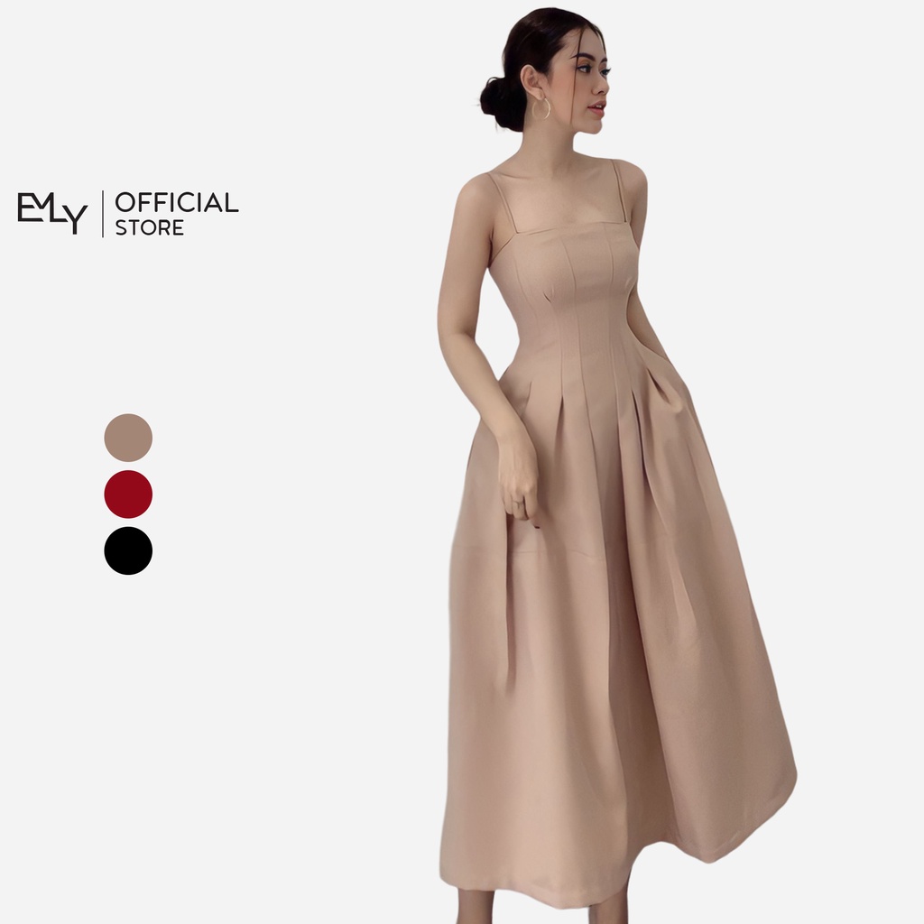 Đầm dự tiệc 2 dây dáng dài xòe thiết kế Emilyshop D1014 (T) | BigBuy360 - bigbuy360.vn