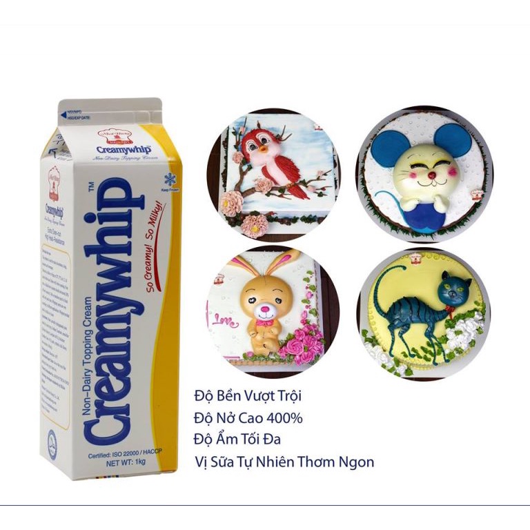 Kem Trang Trí Bánh Creamywhip Ngà Nhất Hương 1kg - Kem Topping Trang Trí Bánh