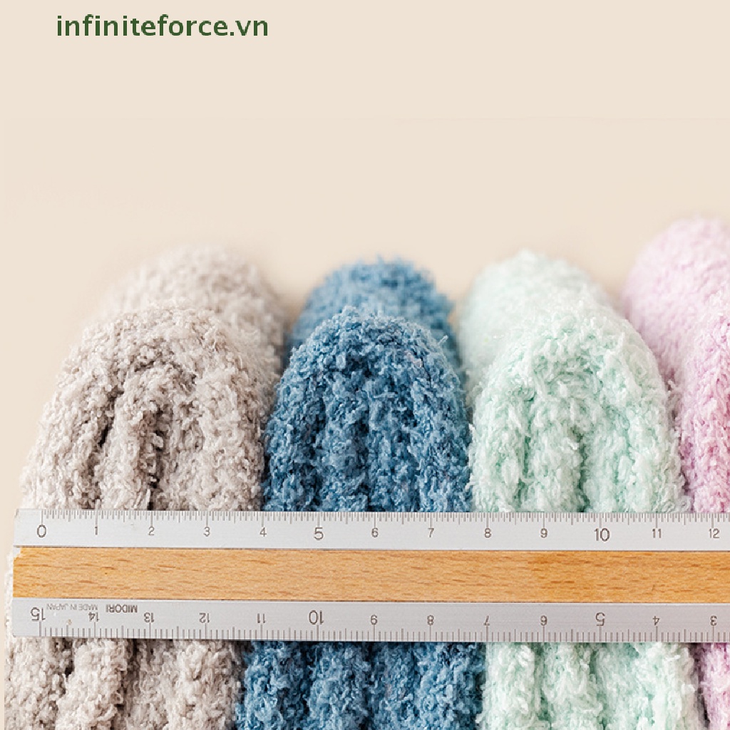 1 Đôi Tất Lông Cừu San Hô Dày Giữ Ấm Họa Tiết Hoạt Hình Dễ Thương