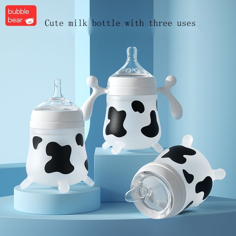 Bình Sữa Bằng Silicon Chống Tràn Chống Rơi Chống Đầy Hơi Cho Bé Sơ Sinh 1 Tháng Tuổi