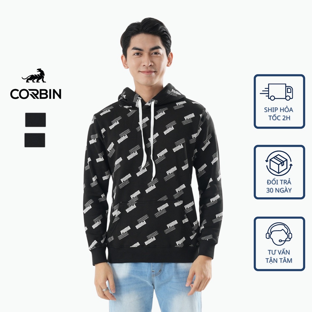 Áo nỉ hoodie nam CORBIN chất nỉ bông cao cấp thêu hình
