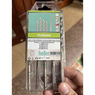 Bộ 5 mũi khoan đá Heller ProXtreme 4/5/6/8/10, SX tại Đức (Chuyên khoan đá, bê tông)