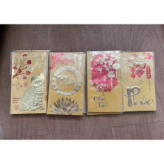 Bao lì xì 1 xấp 6 cái in nổi 3D