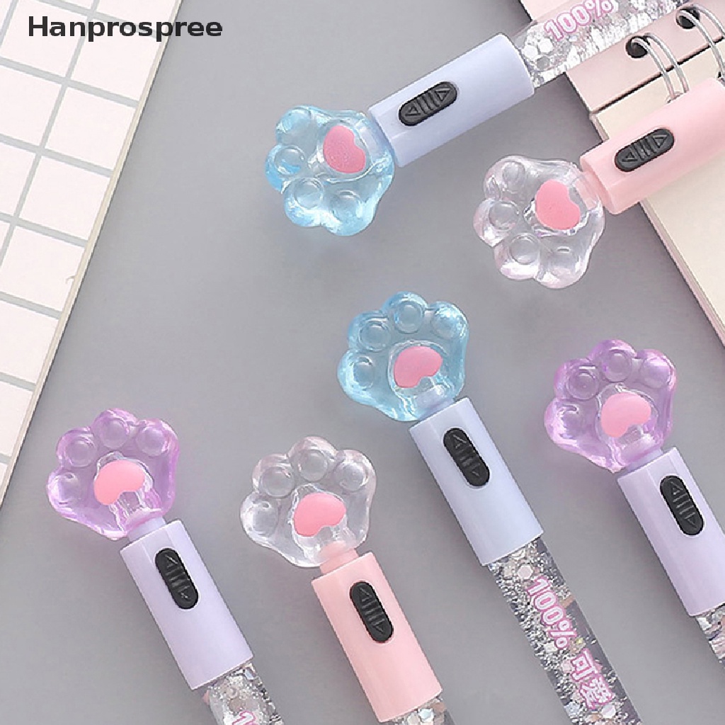 Bút Mực Gel Hình Chân Mèo Có Đèn Led Dễ Thương