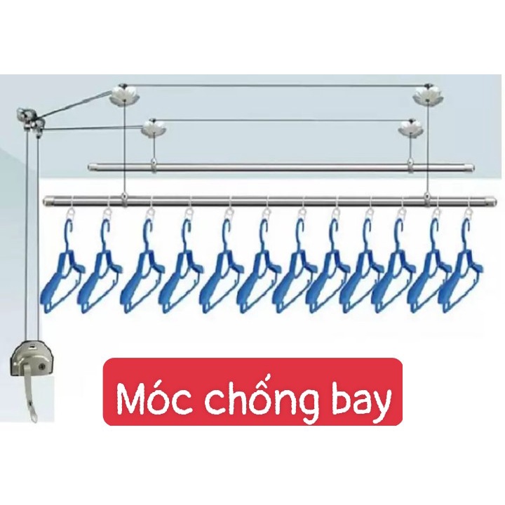 Móc phơi chống bay Hòa Phát cao cấp, móc quần áo nhựa dẻo dai, chống bay/nhăn quần áo dùng kèm với giàn phơi thô