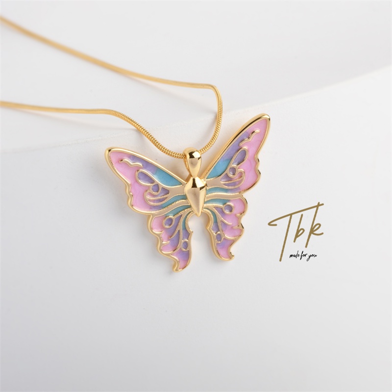Vòng cổ Mạ Vàng 18k Mặt Hình Bướm 373nbutterfly Thời Trang Cho Nữ