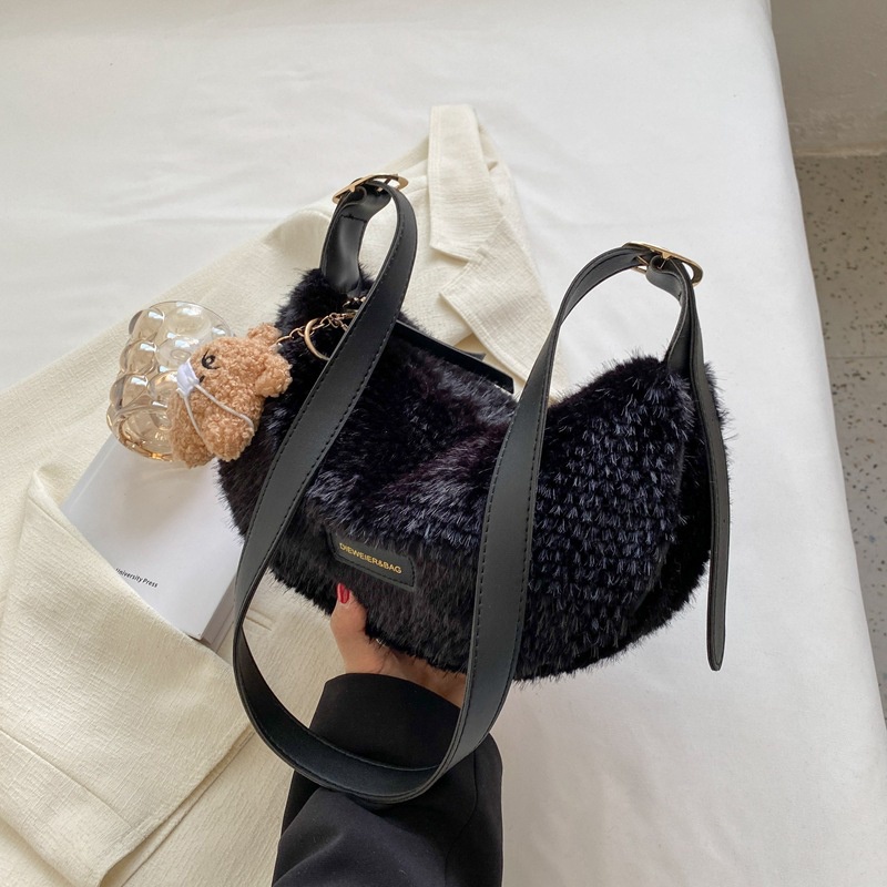 Túi Xách Lông Nhung Kiểu Dáng Đơn Giản Hợp Thời Trang Cho Nữ