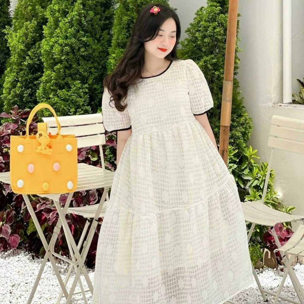 Váy bầu xinh đầm bầu công sở chất liệu voan 2 lớp siêu xinh