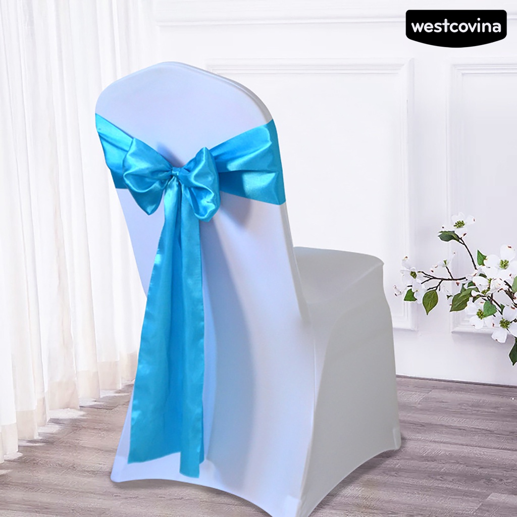 [WEST]⚘Ghế Ngồi Thắt Nơ Lưng Bằng Lụa Thoáng Khí Trang Trí Tiệc Cưới