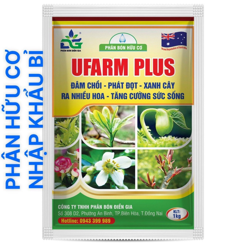 1kg Phân hữu cơ nhập Bỉ UFARM PLUS (Đâm chồi - Phát đọt - Xanh cây - Ra nhiều hoa - Tăng cường sức sống